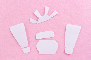 Concept of different sun care products