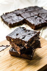 Chocolate Brownie Cake made with Carob Powder Flour.