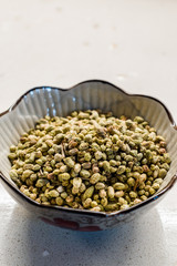 Raw Organic Dried Thyme Seeds in Ceramic Bowl / Dry Dag kekigi.