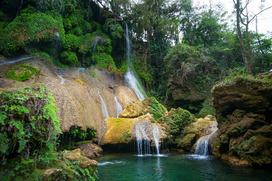 El Nicho waterfall, located in the Sierra del Escambray mountains not far from Cienfuegos, Cuba