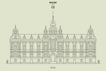 Obraz premium City Hall in Malmo, Sweden. Landmark icon