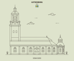 German Church in Gothenburg, Sweden. Landmark icon