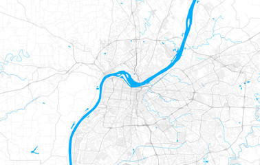 Rich detailed vector map of Louisville, Kentucky, U.S.A.