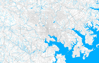Fototapeta na wymiar Rich detailed vector map of Baltimore, Maryland, U.S.A.