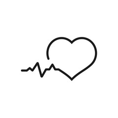 heart rate - minimal line web icon. simple vector illustration. concept for infographic, website or app.