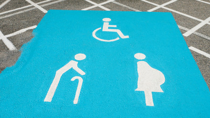 disable,  elder, pregnant person sign for car parking priority - 287422597