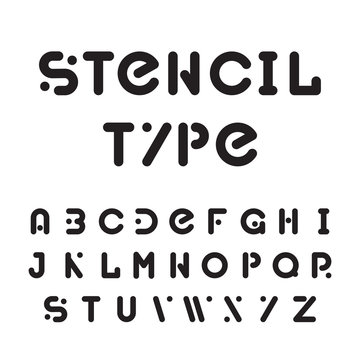 Stencil font or typeface