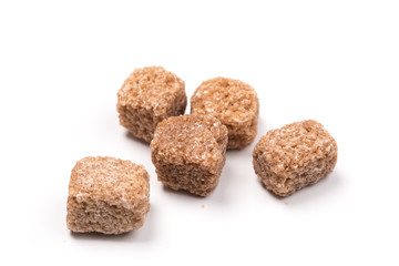 brown sugar isolated on white background. Top view.