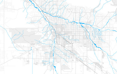 Rich detailed vector map of Tucson, Arizona, U.S.A.