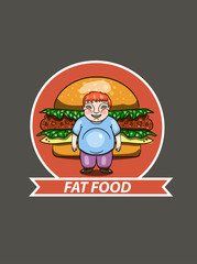 unhealthy eating concept, fat boy