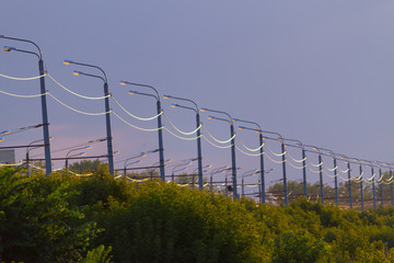Street illumination on road