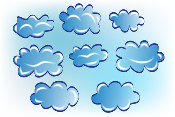 Cloud set vector image logo design