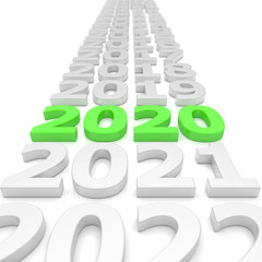 Zeitstrahl - Silvester, Sylvester, Neujahr 2020 in grün