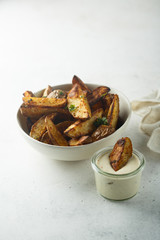 Roasted potato with herbs and spices