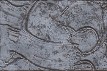 3D rendering- copper metal destroyed. Background bronze