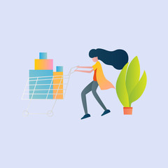 Set of Online shop Illustration for online shop, marketing, sales and sosial media. Modern flat design concept. Web page design for website and mobile website. Flat vector illustration.shop.