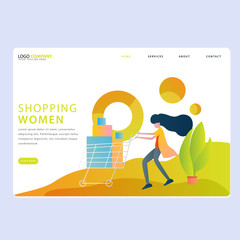 Set of Online shop Landing pages template for online shop, marketing, sales and sosial media. Modern flat design concept. Web page design for website and mobile website. Flat vector illustration.