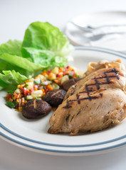 Chicken chilli steak with mushroom and vegetables