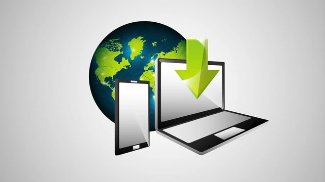 big data technology with smartphone and laptop