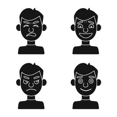 Vector illustration of face and boy symbol. Set of face and young vector icon for stock.