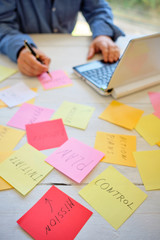 Businessman hands preparing a planning strategy