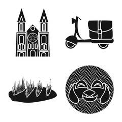 Isolated object of vietnam and traditional symbol. Set of vietnam and culture stock vector illustration.