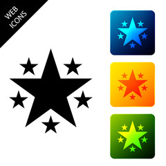 Star icon isolated. Favorite, Best Rating, Award symbol. Set icons colorful square buttons. Vector Illustration