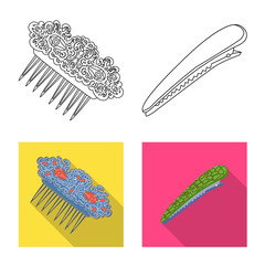 Vector design of beauty and fashion sign. Set of beauty and female stock symbol for web.