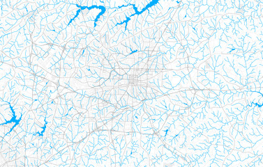 Rich detailed vector map of Greensboro, North Carolina, U.S.A.