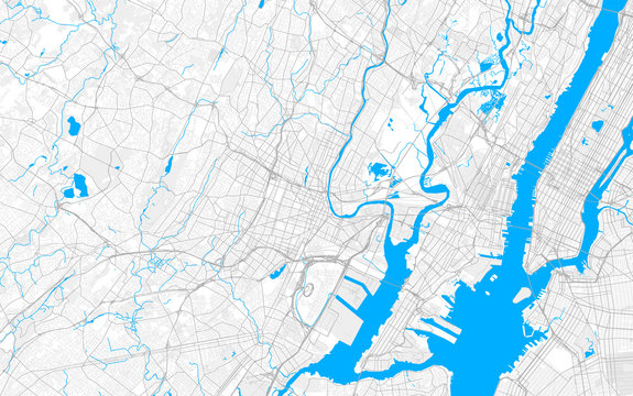 Rich detailed vector map of Newark, New Jersey, U.S.A.