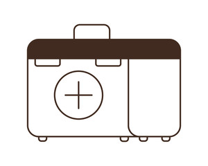 silhouette of first aid kit on white background
