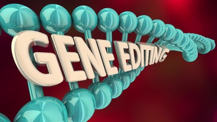 Gene Editing Genetic Splicing Modify DNA Words 3d Animation