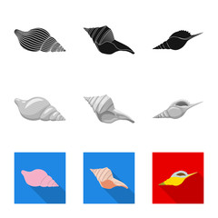 Vector design of animal and decoration icon. Set of animal and ocean stock symbol for web.