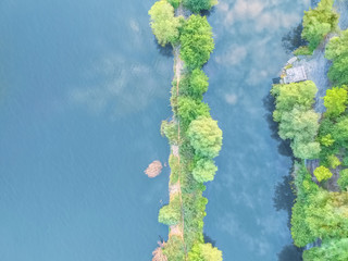 Picturesque lakes aerial