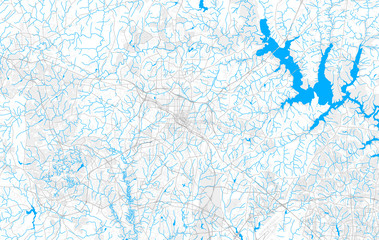 Rich detailed vector map of Durham, North Carolina, U.S.A.