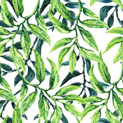Abstract pattern of leaves. Seamless background. 