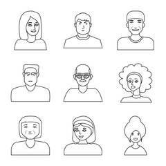 Vector design of person and portrait sign. Set of person and office vector icon for stock.