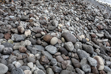 A rocky beach on the north coast of Madeira. Portugal