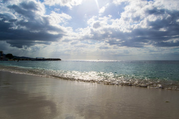 Ebb and flow of turquoise ocean
