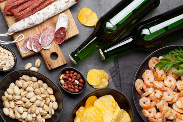 Draft beer and snacks