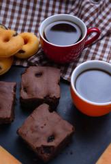 aroma, background, beverage, black, black coffee, breakfast, brown, brownie, cafe, caffeine, choco, closeup, cocoa, coffee, cup, dark, dessert, donut, drink, espresso, food, food and drink, fresh, hea