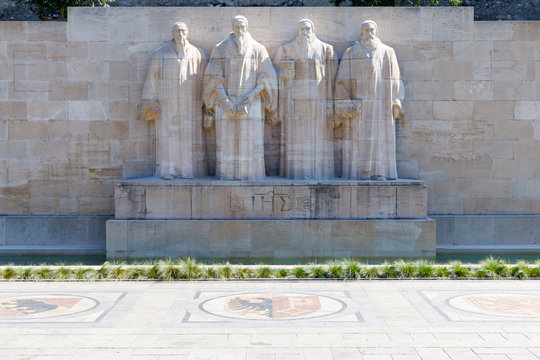 Reformation wall in Parc Des Bastions, Geneva, Switzerland