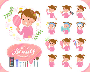 flat type Pink clothing girl_beauty