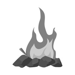 Vector design of campfire and yellow logo. Collection of campfire and night vector icon for stock.