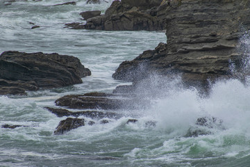 High surf and crashing waves near Sea Ranch, California