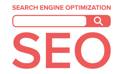 SEO vector illustration with magnifying glass