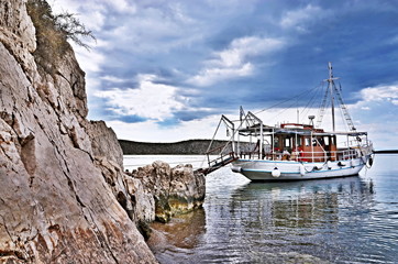 Greece-boat at the beach Kondyli