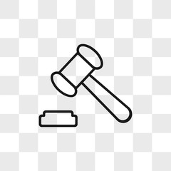Judge gavel, auction hammer vector icon in modern design style for web site and mobile app