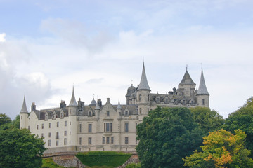 Naklejka premium Dunrobin Castle near Golspie in Scotland. It is part of the North Coast 500 route.