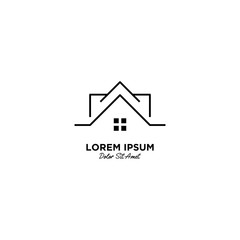 House / Home logo vector icon illustration line outline monoline